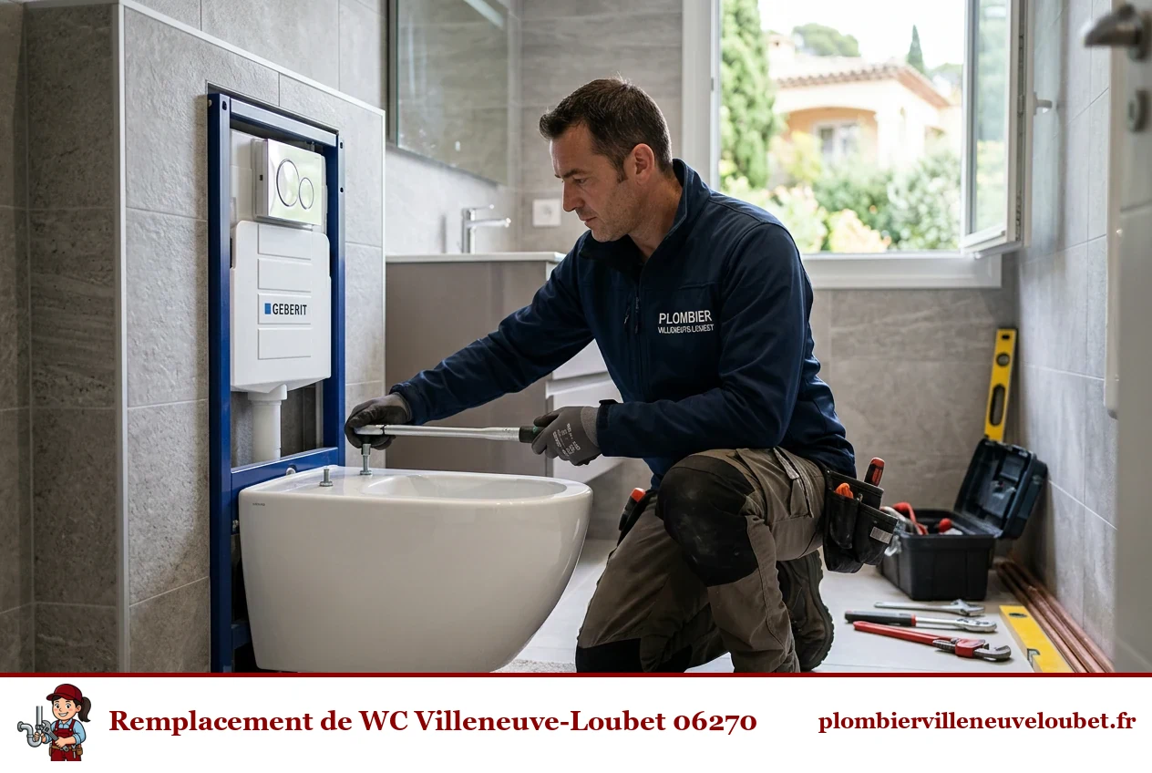 installation WC Villeneuve-Loubet